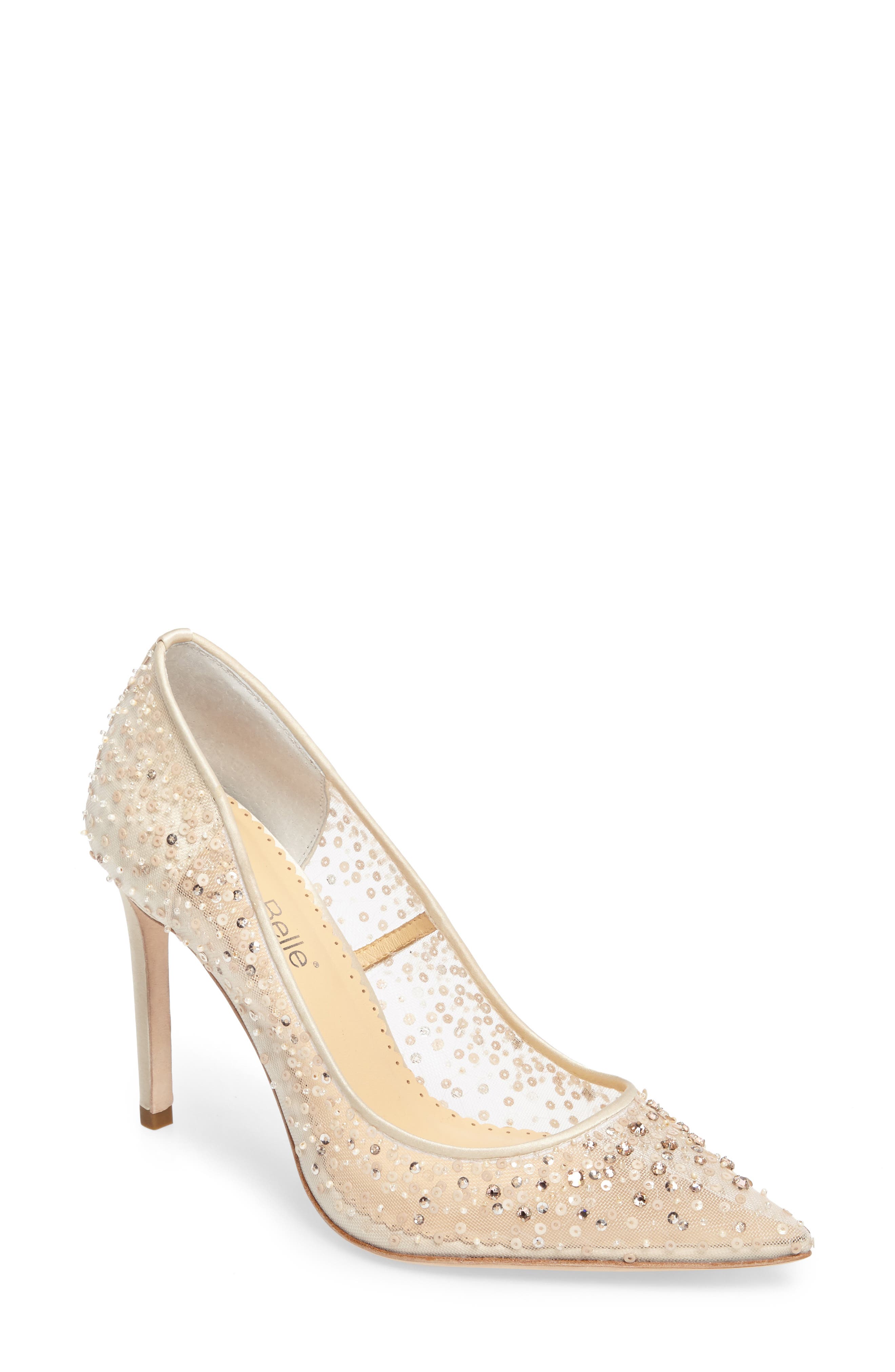 Elsa Beaded Illusion Pump, Main, color, NUDE