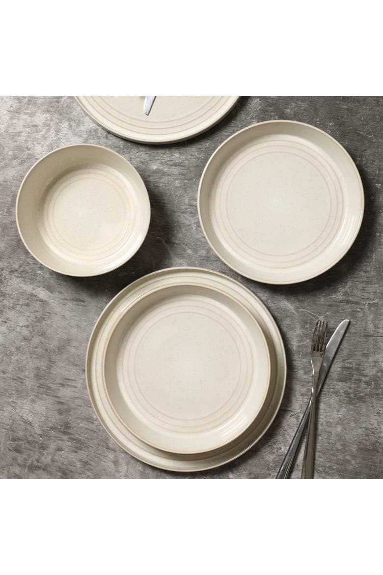 Claire Stoneware 24-Piece Dinnerware Set, Alternate, color, White