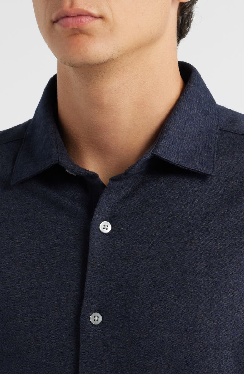 Robert Barakett Alonzo Knit Button-Up Shirt, Alternate, color, Navy