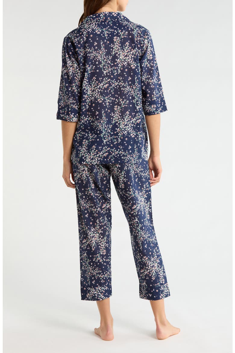 Cherry Blossom Cotton Voile Pajamas, Alternate, color, NAVY