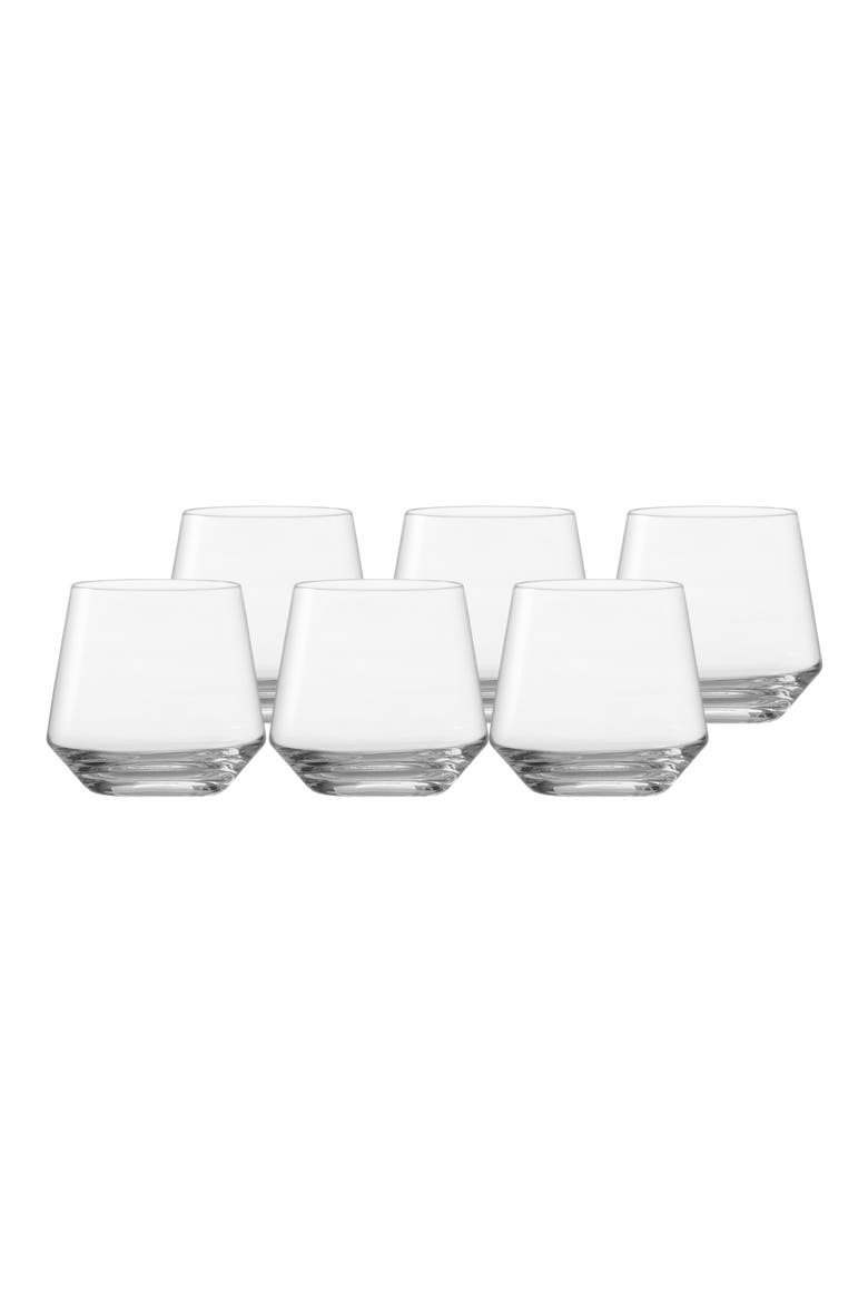 Pure Set of 6 Whiskey Glasses, Alternate, color, CLEAR