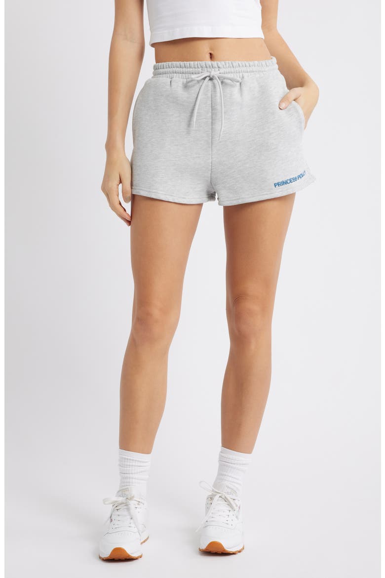 Cotton Blend Drawstring Sweat Shorts, Main, color, GREY