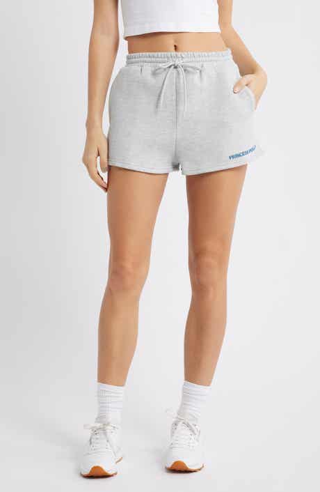 Cotton Blend Drawstring Sweat Shorts
