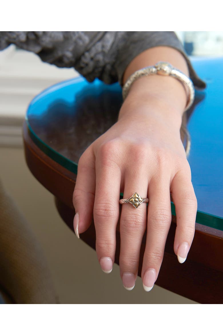 Maple Leaf Ring in Sterling Silver and 18K Gold Accents, Alternate, color, Silver