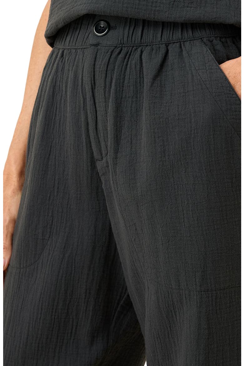 Organic Cotton Coastal Double Gauze Rolled Cuff Pant, Alternate, color, Black