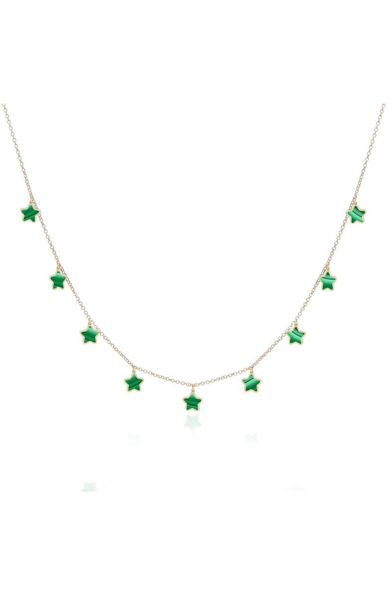 The Lovery Fine Jewelry Malachite Star Dangle Necklace, Main, color, Malachite
