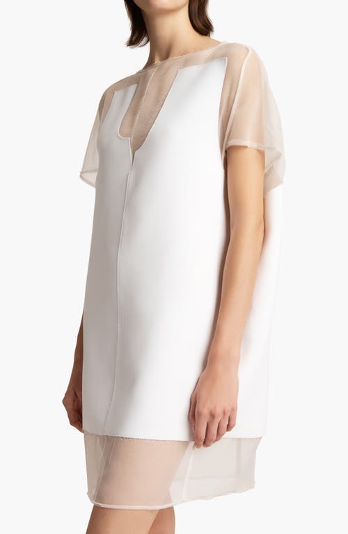 Khaite Winona Paneled Crepe Mini Dress In Chalk