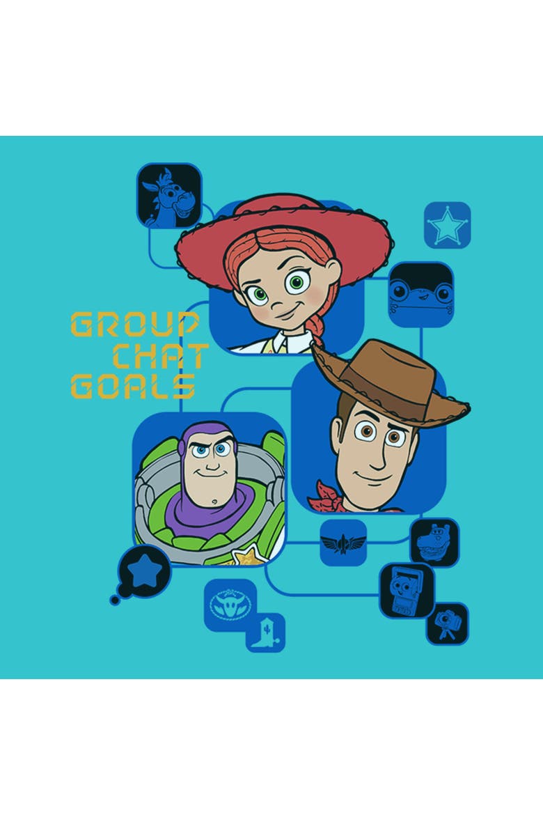 Girl's Toy Story 5 Group Chat Goals  Graphic T-Shirt, Alternate, color, Tahiti Blue