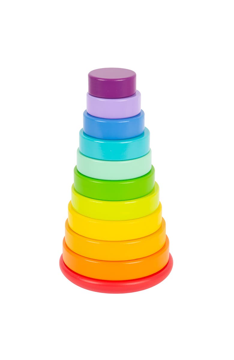 Legler USA Small Foot Wooden Toys Large Stacking Rainbow Tower 12+ months, Main, color, Multicolored