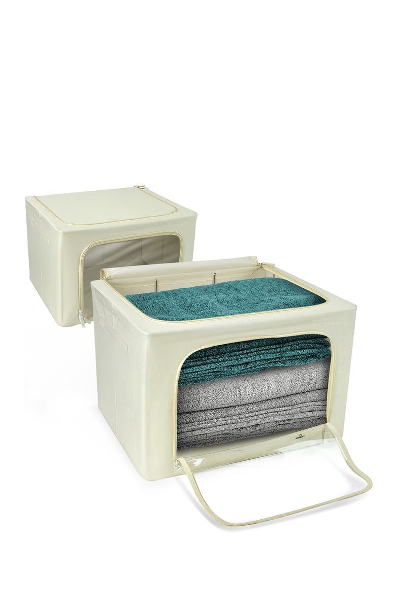 SORBUS Beige Windowed Storage Box - Set of 2, Alternate, color, 