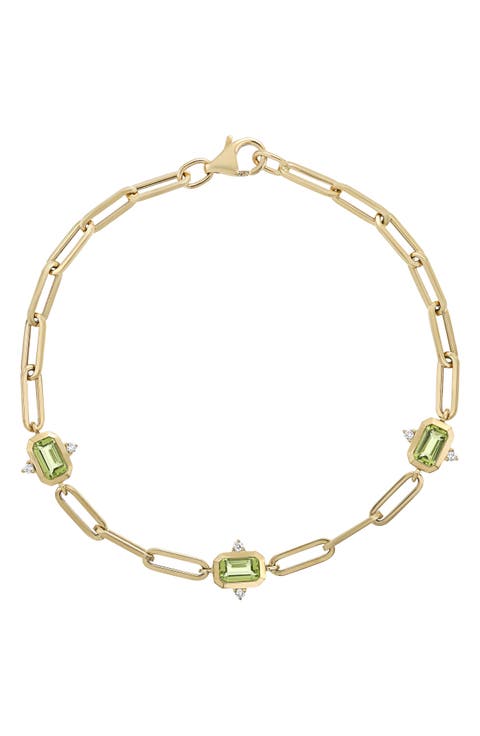 Iris Diamond & Peridot Station Bracelet (Nordstrom Exclusive)