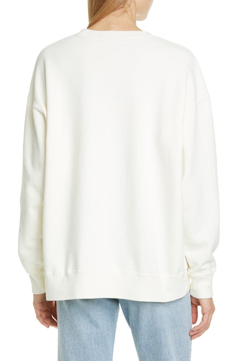 Crow Graphic Sweatshirt, Alternate, color, OFF-WHITE