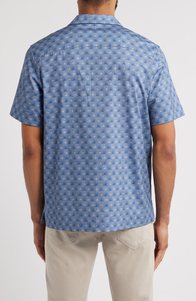 Bugatchi Cole OoohCotton<sup>®</sup> Floral Camp Shirt, Alternate, color, Cobalt