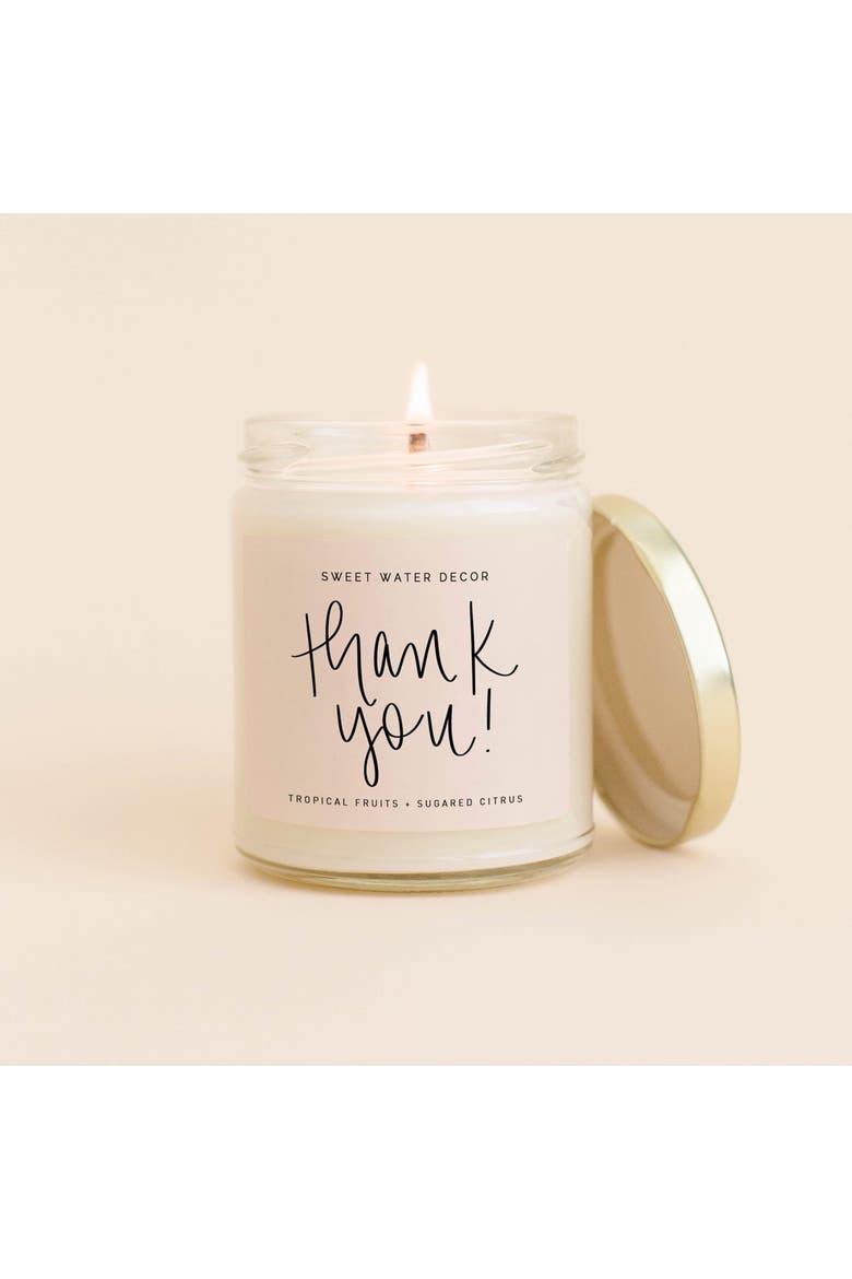 Thank You 9 oz. Soy Candle - Set of 2, Alternate, color, PINK GOLD