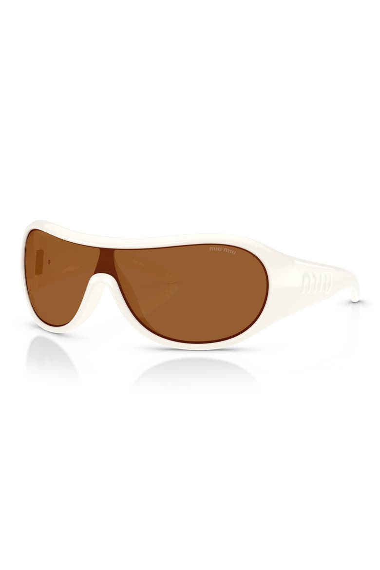 133mm Oversized Irregular Sunglasses, Alternate, color, WHITE / DARK BRONZE