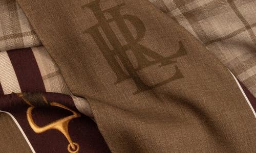Ralph Lauren Lauren Plaid Wool Scarf In Brown