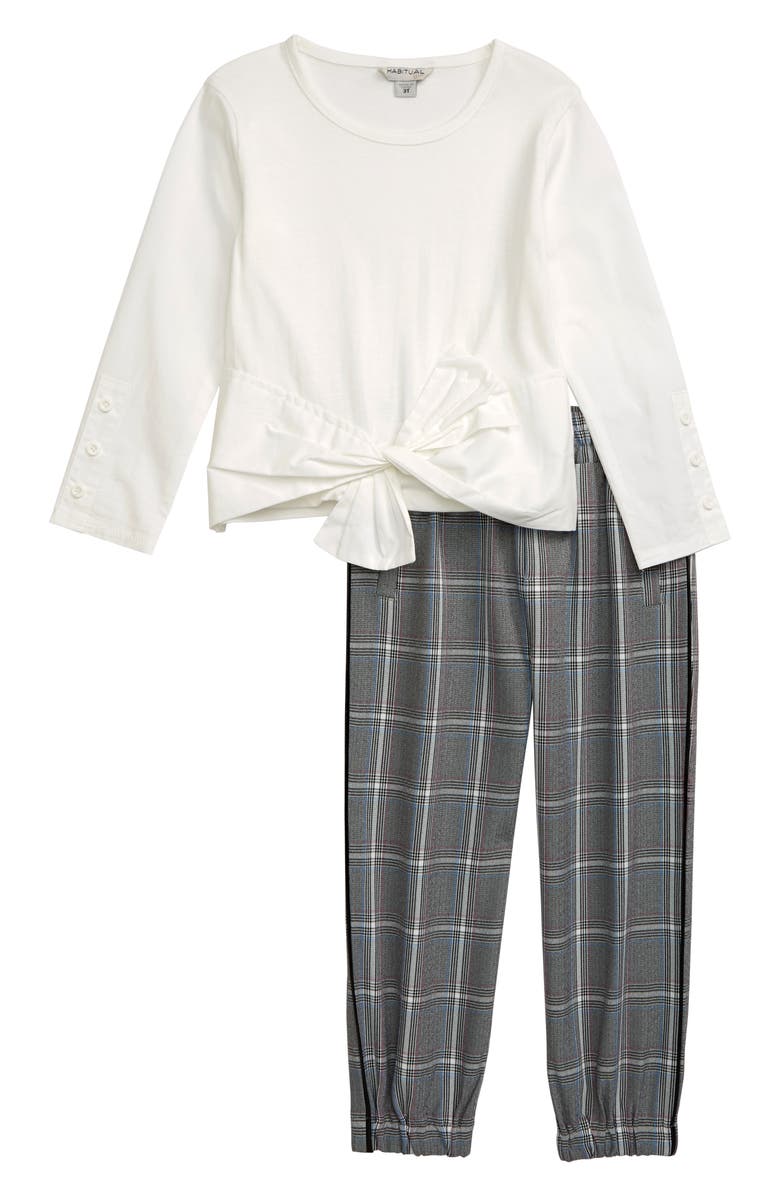 Habitual Everly Plaid Jogger Set, Main, color, 