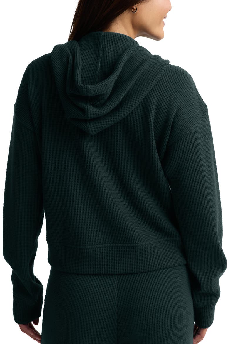 Rest Day Waffle Full Zip Hoodie, Alternate, color, DARK IVY