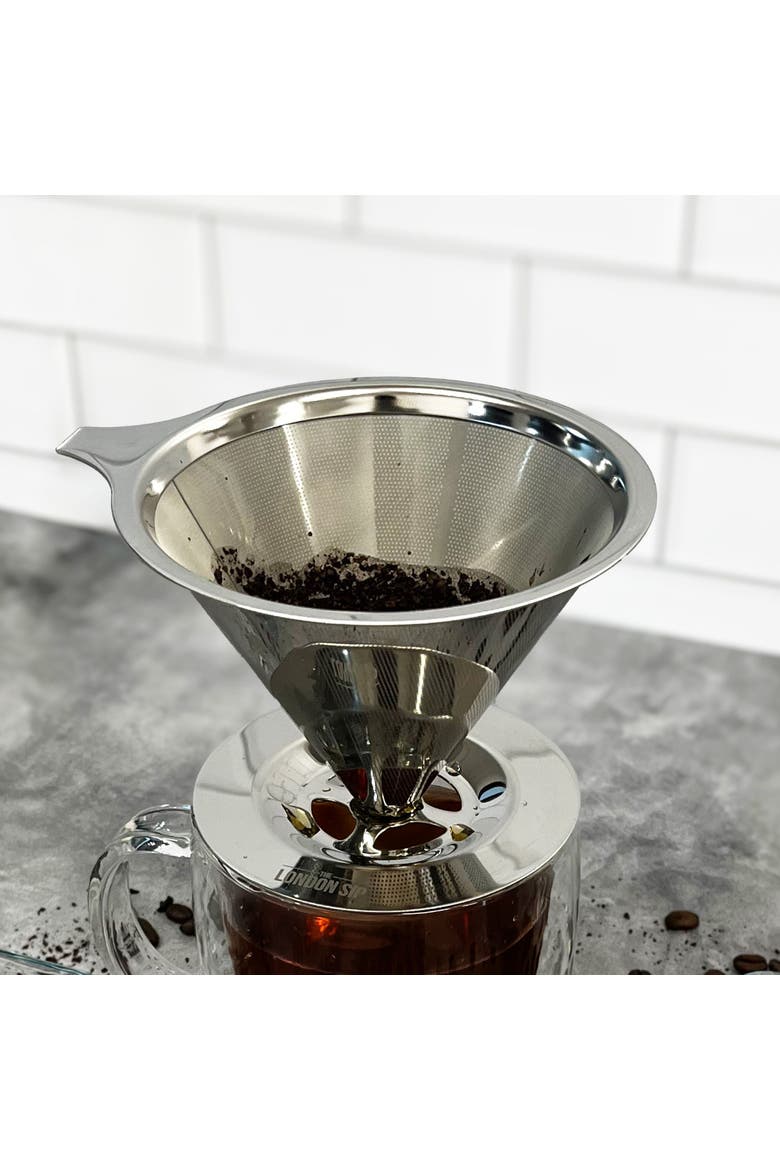 Stainless Steel Coffee Dripper, 1-4 Cup, Alternate, color, Metallic Silver