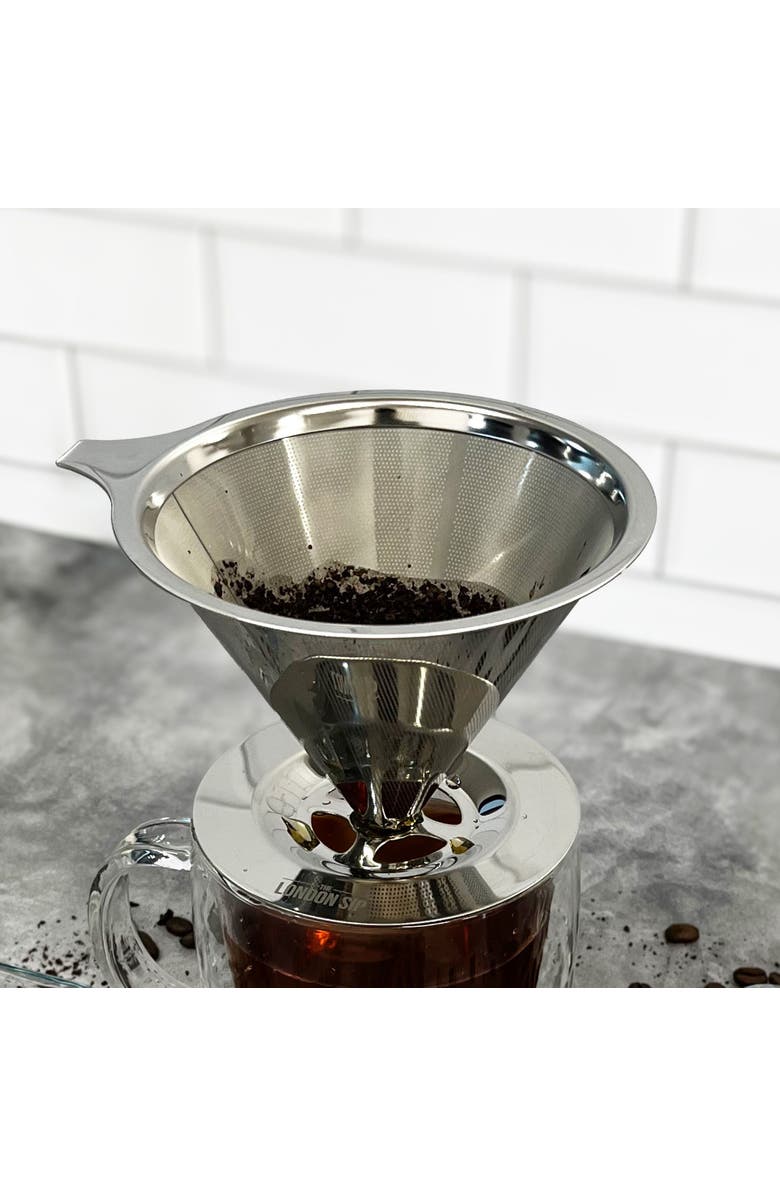 London Sip Stainless Steel Coffee Dripper, 1-4 Cup, Alternate, color, Metallic Silver