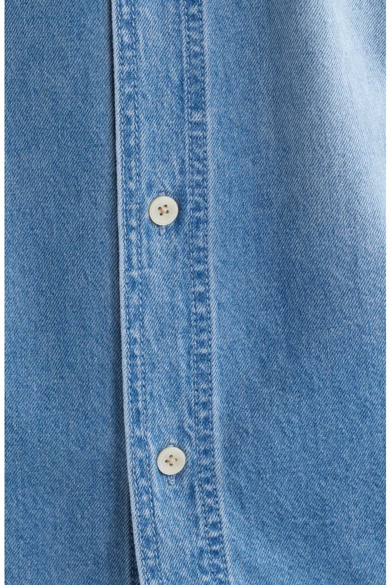 Denim Button-Down Shirt, Alternate, color, LIGHT INDIGO