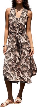 MINT VELVET Floral Print Sleeveless Midi Dress