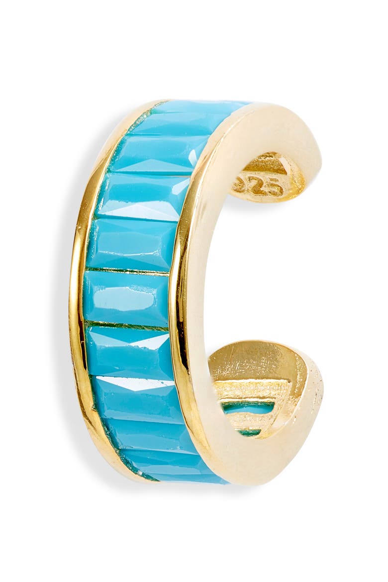 Adina’s Jewels Baguette Ear Cuff, Main, color, TURQUOISE
