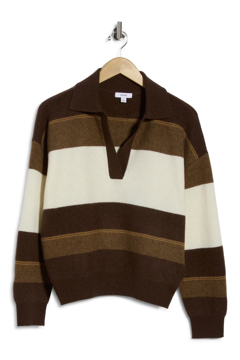 Simmy Stripe Wool & Cashmere Sweater, Main, color, CHOCOLATE/ CREAM
