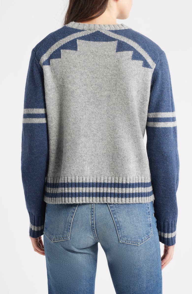 Pendleton Graphic Shetland Wool Sweater, Alternate, color, Grey/ Blue Heather