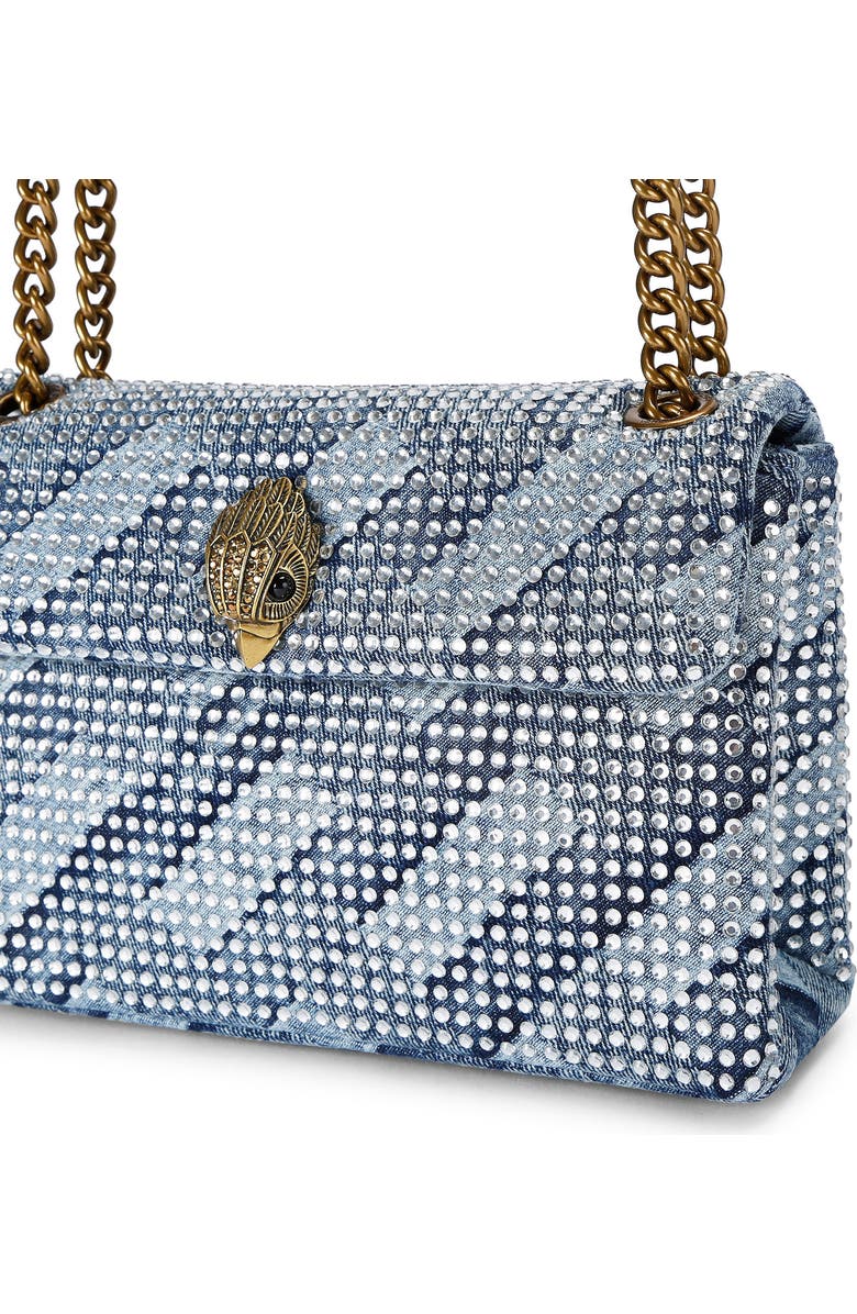 Kurt Geiger London Medium Kensington Crystal Embellished Denim Shoulder Bag, Alternate, color,