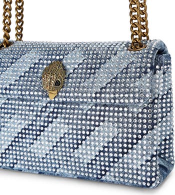 Medium Kensington Crystal Embellished Denim Shoulder Bag