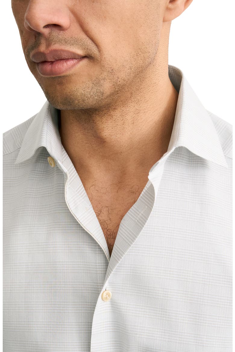 Slim Fit Prince of Wales Check Dress Shirt, Alternate, color, MEDIUM BROWN