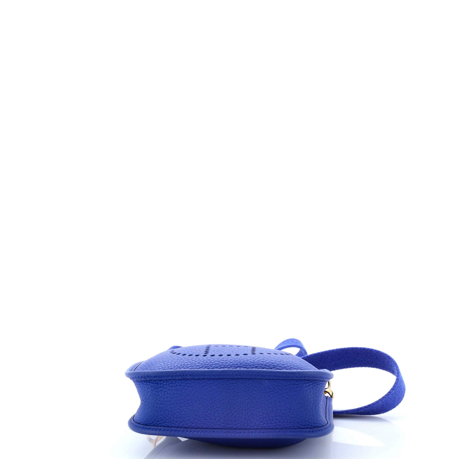 Pre-Owned Hermes Evelyne Bag Gen III Clemence TPM, Alternate, color, Bleu Electrique