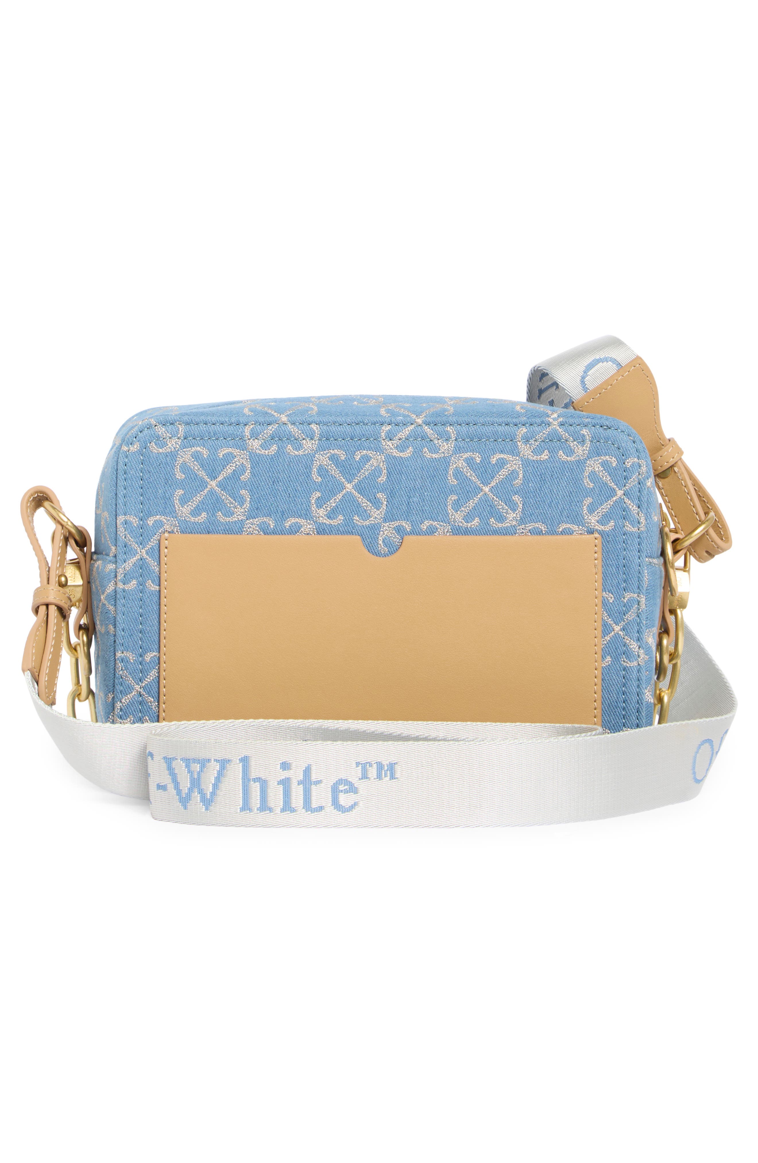Off-White Medium Jacquard Denim Crossbody Camera Bag, Alternate, color, Logo Repeat