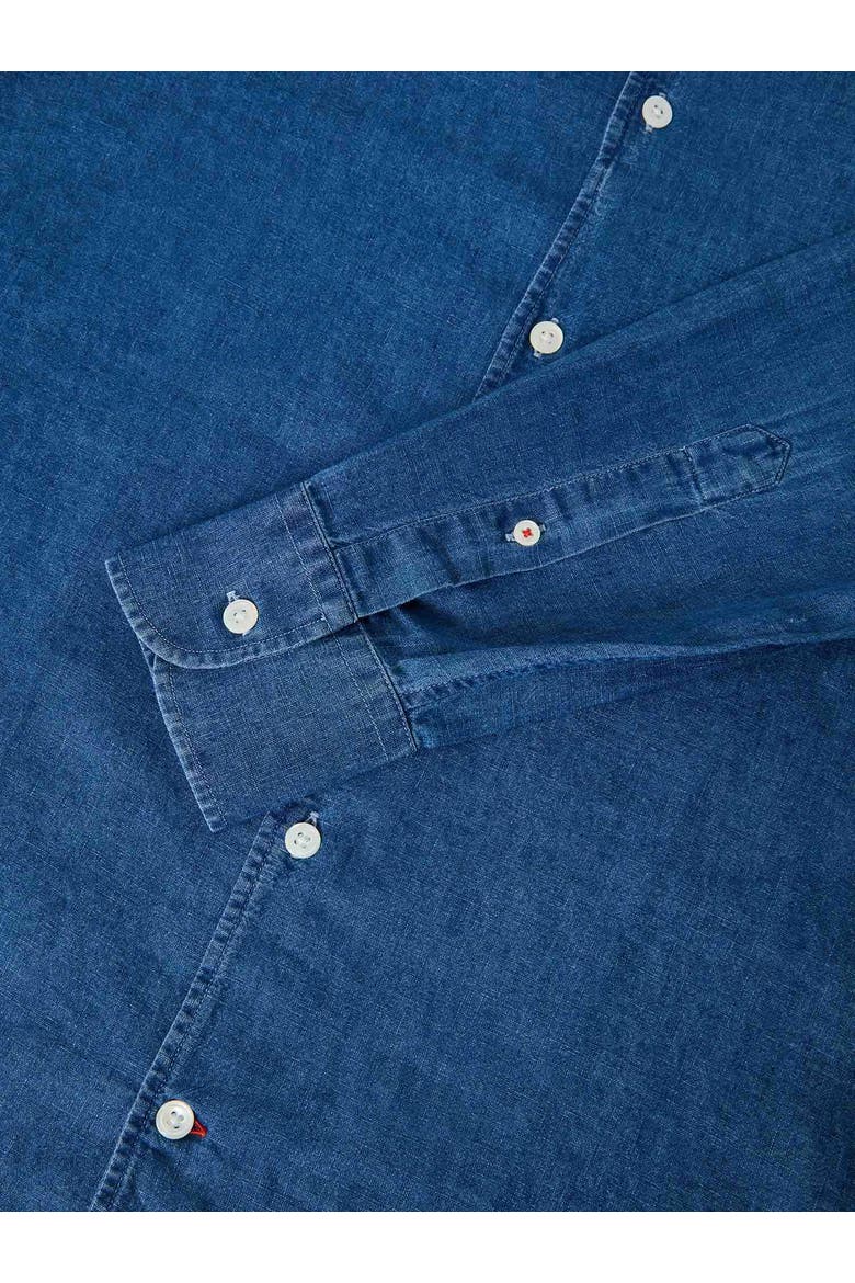 Morgan Linen-Cotton Shirt, Alternate, color, Light Denim Bleached Wash