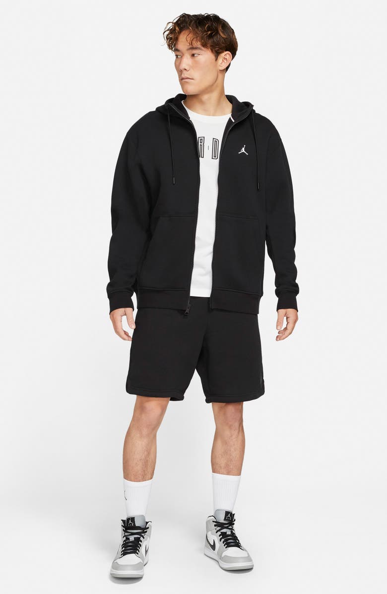 Jordan Essentials Fleece Athletic Shorts, Alternate, color, Black/ White