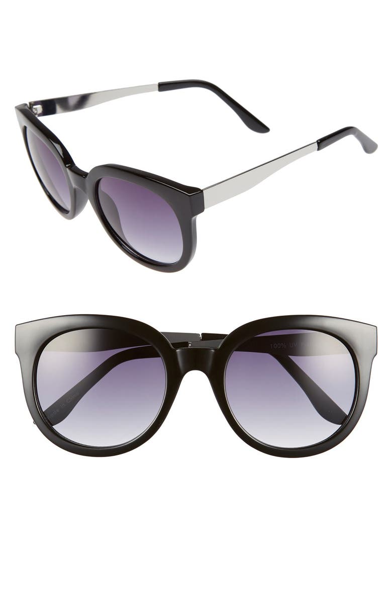 'Ipso Facto' 50mm Sunglasses, Main, color, BLACK