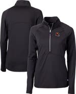 Cutter & Buck Women's Cutter & Buck Black Washington Commanders Helmet Logo Adapt Eco Knit Stretch Recycled Half-Zip Pullover Top