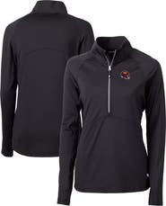 Cutter & Buck Women's Cutter & Buck Black Washington Commanders Helmet Logo Adapt Eco Knit Stretch Recycled Half-Zip Pullover Top