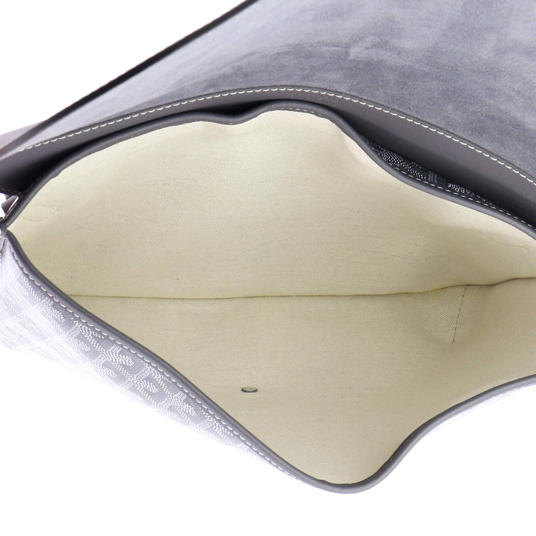 Pre-Owned Goyard Coursier Messenger Bag Coated Canvas and Leather, Alternate, color, Gray