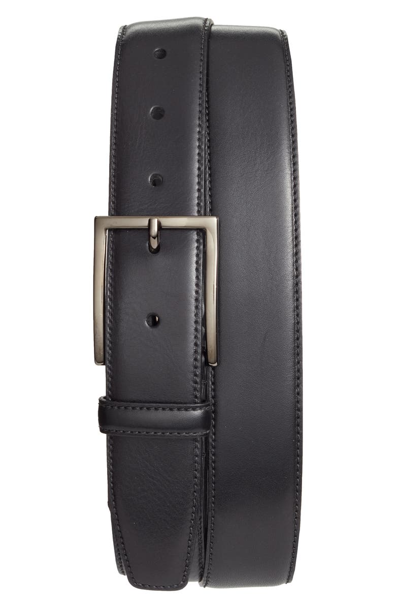 Nordstrom Marco Burnished Leather Belt, Main, color, Black