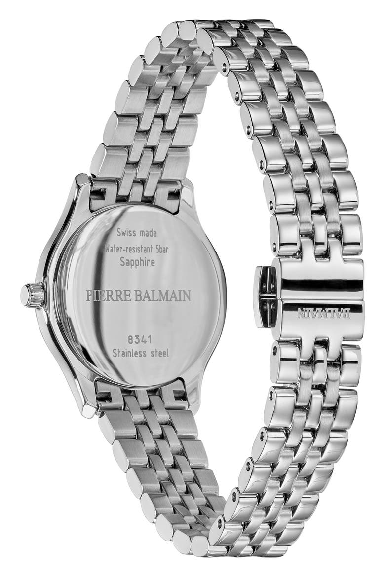 Beleganza Diamond & Mother-of-Pearl Bracelet Watch, 27.5mm, Alternate, color, BLUE/ STAINLESS STEEL