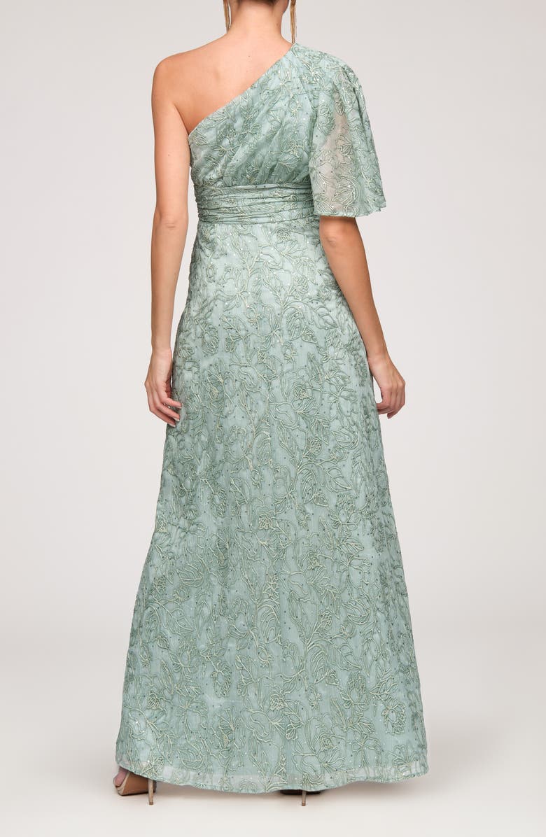 JS Collections Flynn Embroidered Sequin A-Line Gown, Alternate, color, Warm Sage