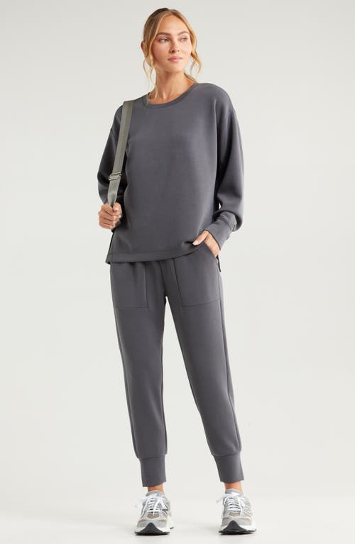 Shop Zella Ultrasoft Knit Tunic In Grey Forged