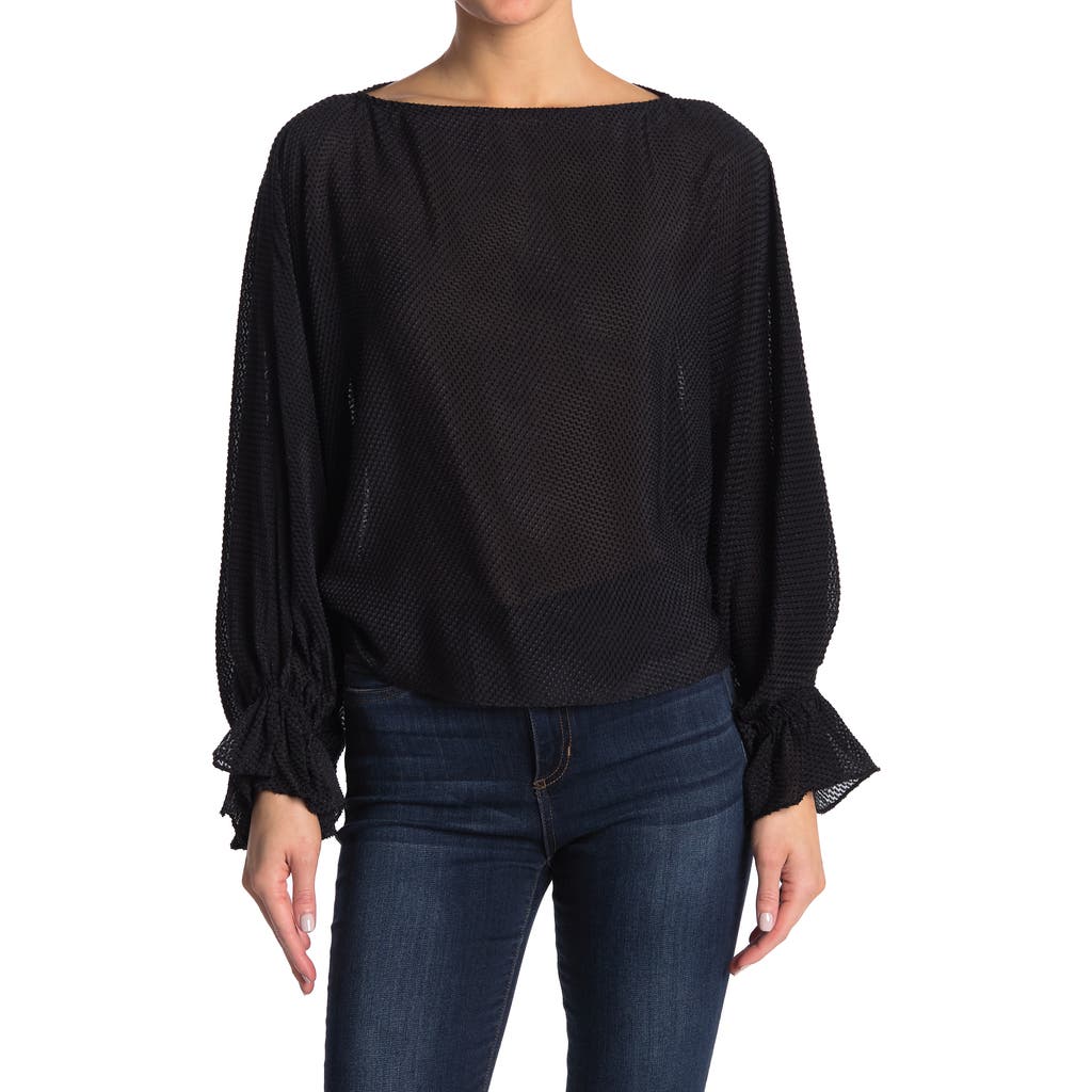 Joie Nylah Silk Blend Long Sleeve Top In Caviar