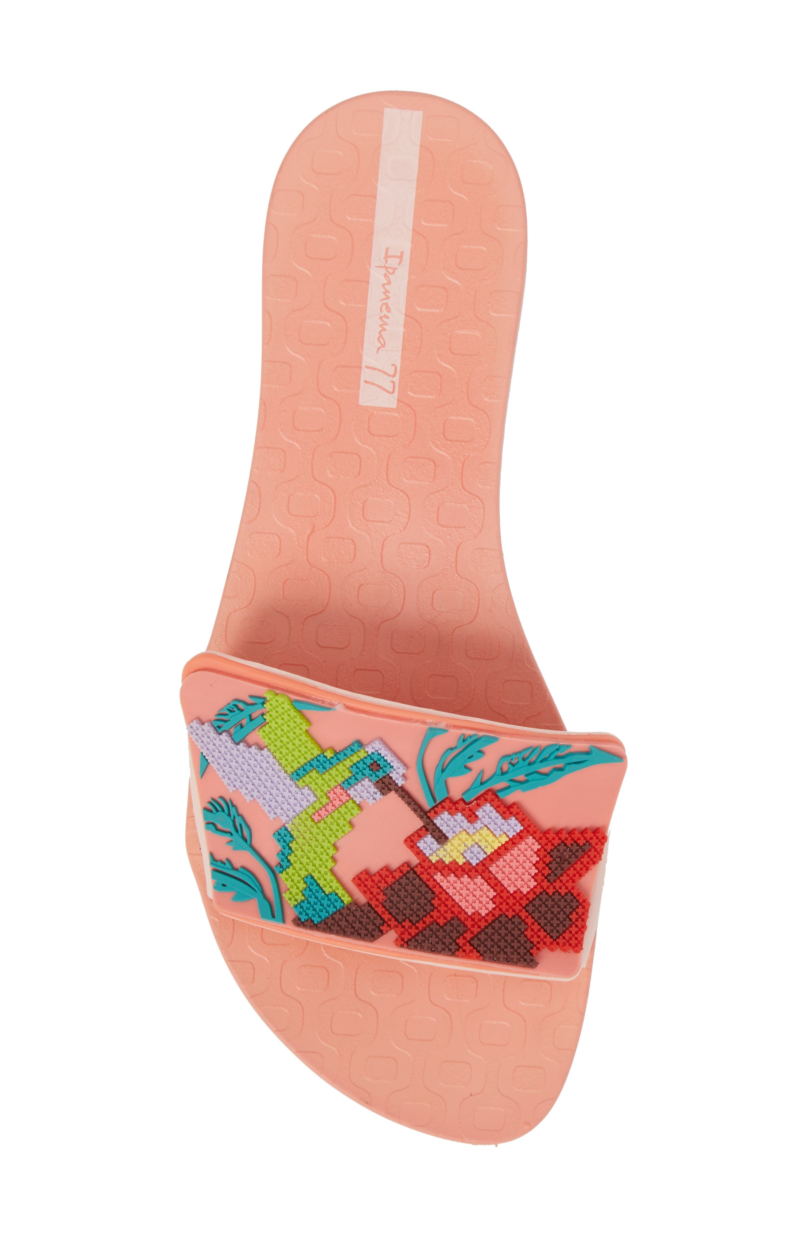 Nectar Floral Slide Sandal, Alternate, color, ORANGE/ PINK