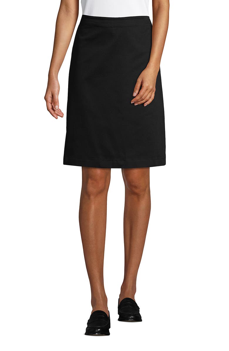 Lands
 End School Uniform Young  Blend Chino Skort Top of Knee, Main, color, Black