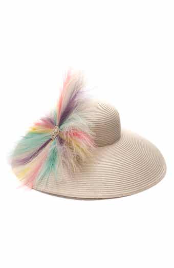 Collection XIIX Multicolored Feather Wide Brim Hat