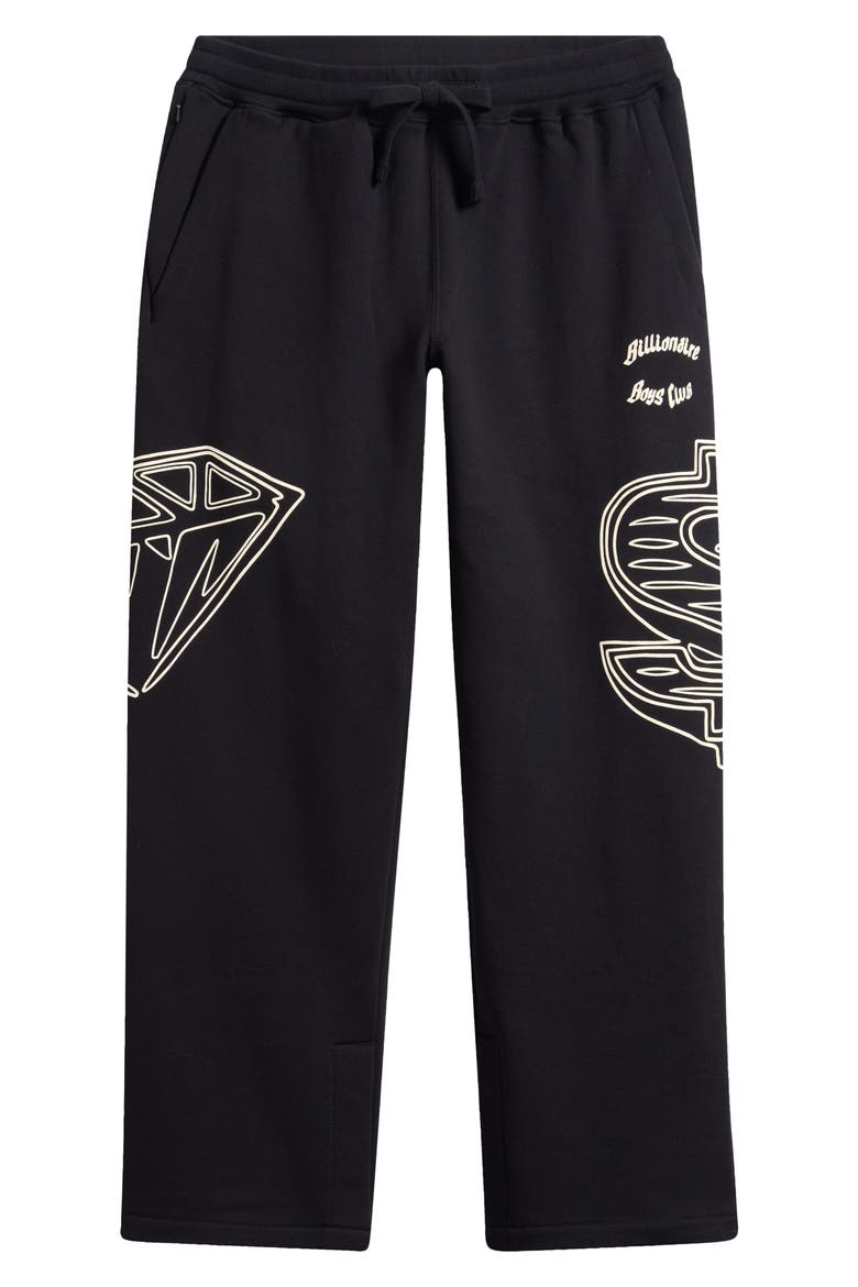 Dual Graphic Cotton Sweatpants, Alternate, color, BLACK