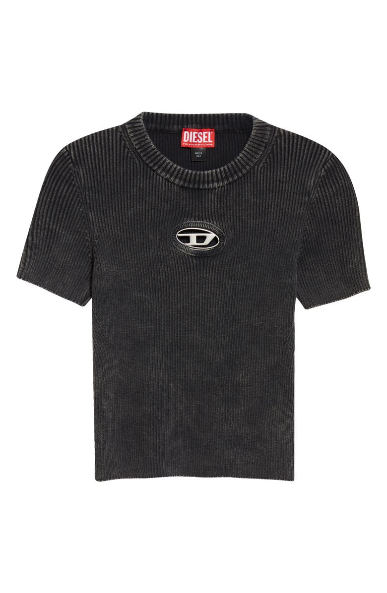 DIESEL<sup>®</sup> M-Anchor-A Short Sleeve Rib Sweater, Main, color, Black